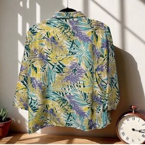 Vintage GALLIANO Cropped Silk Vibrant Floral Blouse ~ Like New ~ size Medium
